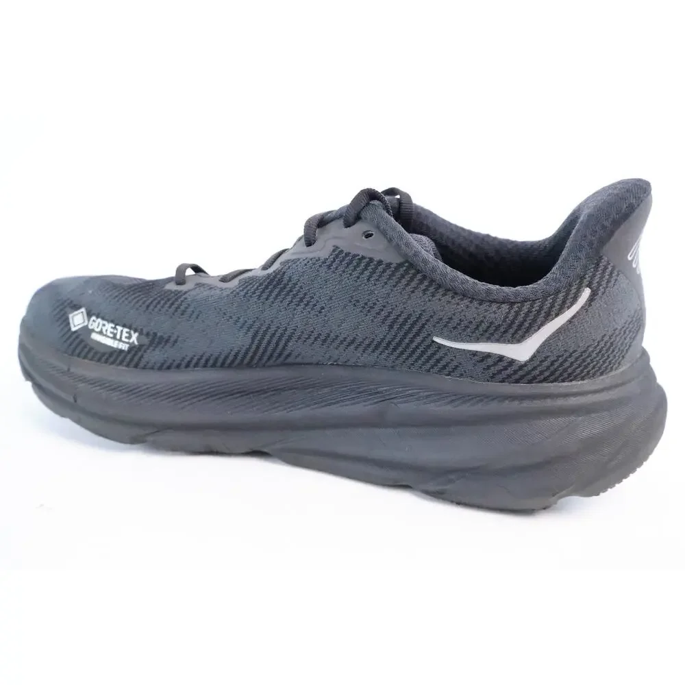 Hoka One One Clifton 9 GTX Black Gore-Tex Running Shoes Men’s Size 10.5 D #118